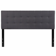 BEDFORD TUFTED UPHOLSTERED QUEEN SIZE HEADBOARD IN DARK GRAY FABRIC: <font color=green>FREE SHIPPING!</font>