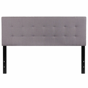 BEDFORD TUFTED UPHOLSTERED QUEEN SIZE HEADBOARD IN LIGHT GRAY FABRIC: <font color=green>FREE SHIPPING!</font>
