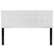 BEDFORD TUFTED UPHOLSTERED QUEEN SIZE HEADBOARD IN WHITE FABRIC <font color=green>FREE SHIPPING!</font>