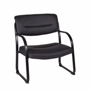 BIG TALL LEATHER SIDE GUEST CHAIR- BLACK <FONT COLOR=GREEN>-FREE SHIPPING-</FONT>