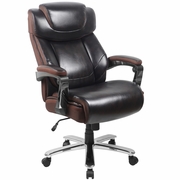 BIG & TALL OFFICE CHAIR|BROWN LEATHERSOFT EXECUTIVE SWIVEL OFFICE CHAIR WITH HEADREST AND WHEELS: <font color=green>FREE SHIPPING!</font>