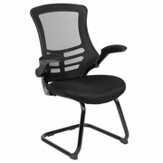 BLACK MESH SLED BASE SIDE RECEPTION CHAIR WITH FLIP-UP ARMS: <font color=green>FREE SHIPPING!</font> BLACK MESH SLED BASE SIDE RECEPTION CHAIR WITH FLIP-UP ARMS: <font color=green>FREE SHIPPING!</font>