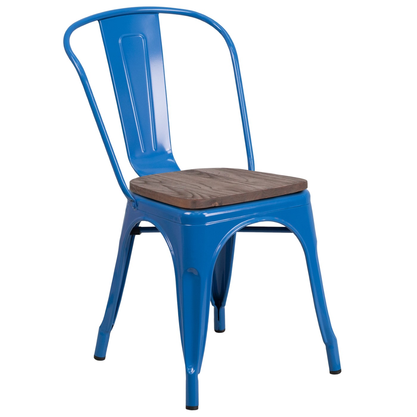 BLUE METAL STACKABLE CHAIR WITH WOOD SEAT: <font color=green>FREE SHIPPING!</font> BLUE METAL STACKABLE CHAIR WITH WOOD SEAT: <font color=green>FREE SHIPPING!</font>