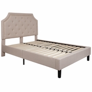 BRIGHTON FULL SIZE TUFTED UPHOLSTERED PLATFORM BED IN BEIGE FABRIC: <font color=green>FREE SHIPPING!</font>