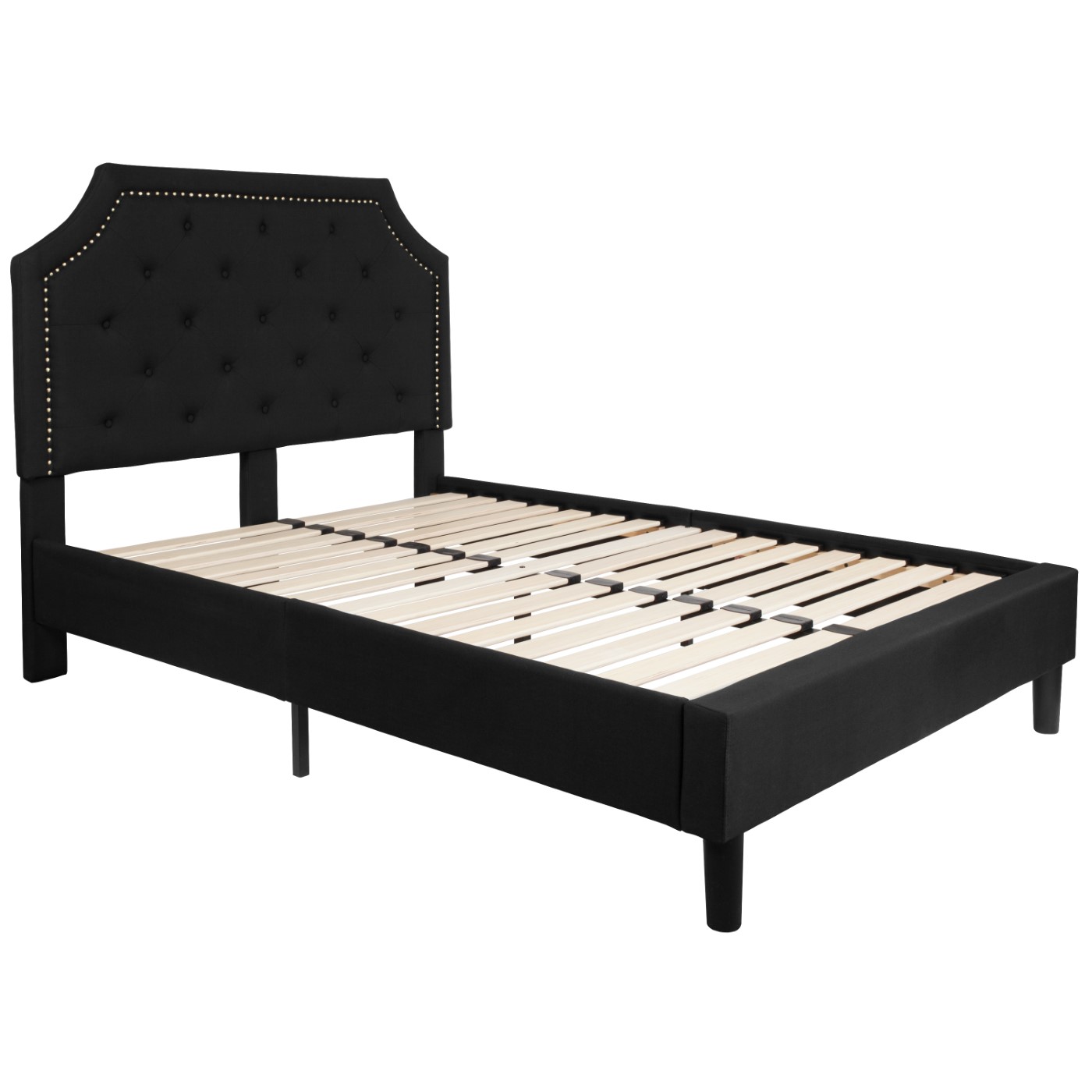 BRIGHTON FULL SIZE TUFTED UPHOLSTERED PLATFORM BED IN BLACK FABRIC: <font color=green>FREE SHIPPING!</font> BRIGHTON FULL SIZE TUFTED UPHOLSTERED PLATFORM BED IN BLACK FABRIC: <font color=green>FREE SHIPPING!</font>