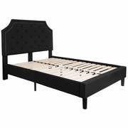BRIGHTON FULL SIZE TUFTED UPHOLSTERED PLATFORM BED IN BLACK FABRIC: <font color=green>FREE SHIPPING!</font>