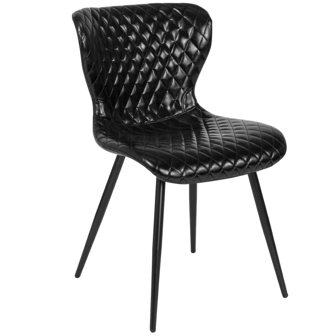 BRISTOL CONTEMPORARY UPHOLSTERED CHAIR IN BLACK VINYL: <font color=green>FREE SHIPPING!</font> BRISTOL CONTEMPORARY UPHOLSTERED CHAIR IN BLACK VINYL: <font color=green>FREE SHIPPING!</font>