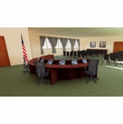 Budget Courtroom Furniture: Council Chambers Desk, Judges Desks, Lectern. Courtroom Seating.