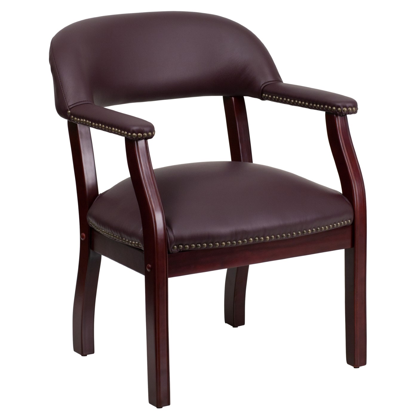 BURGUNDY LEATHERSOFT CONFERENCE CHAIR WITH ACCENT NAIL TRIM: <font color=green>FREE SHIPPING!</font> BURGUNDY LEATHERSOFT CONFERENCE CHAIR WITH ACCENT NAIL TRIM: <font color=green>FREE SHIPPING!</font>