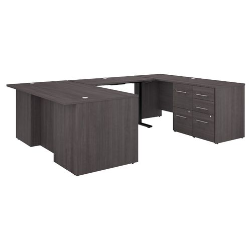 OFFICE 500 72W HEIGHT ADJUSTABLE U SHAPED EXECUTIVE DESK WITH DRAWERS.  <FONT COLOR=GREEN>-FREE SHIPPING-</FONT>