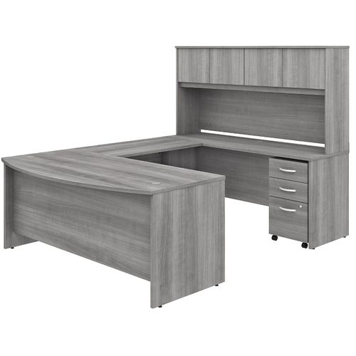 STUDIO C 72W X 36D U SHAPED DESK WITH HUTCH AND MOBILE FILE CABINET.  <FONT COLOR=GREEN>-FREE SHIPPING-</FONT>