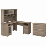 Cabot Collection: Ash Gray L Desk <FONT COLOR=GREEN>-FREE SHIPPING-</FONT>