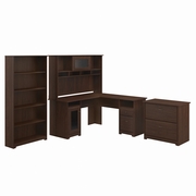 Cabot Collection: Modern Walnut L Desk <FONT COLOR=GREEN>-FREE SHIPPING-</FONT>