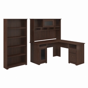Cabot Collection: Modern Walnut L Desk <FONT COLOR=GREEN>-FREE SHIPPING-</FONT>