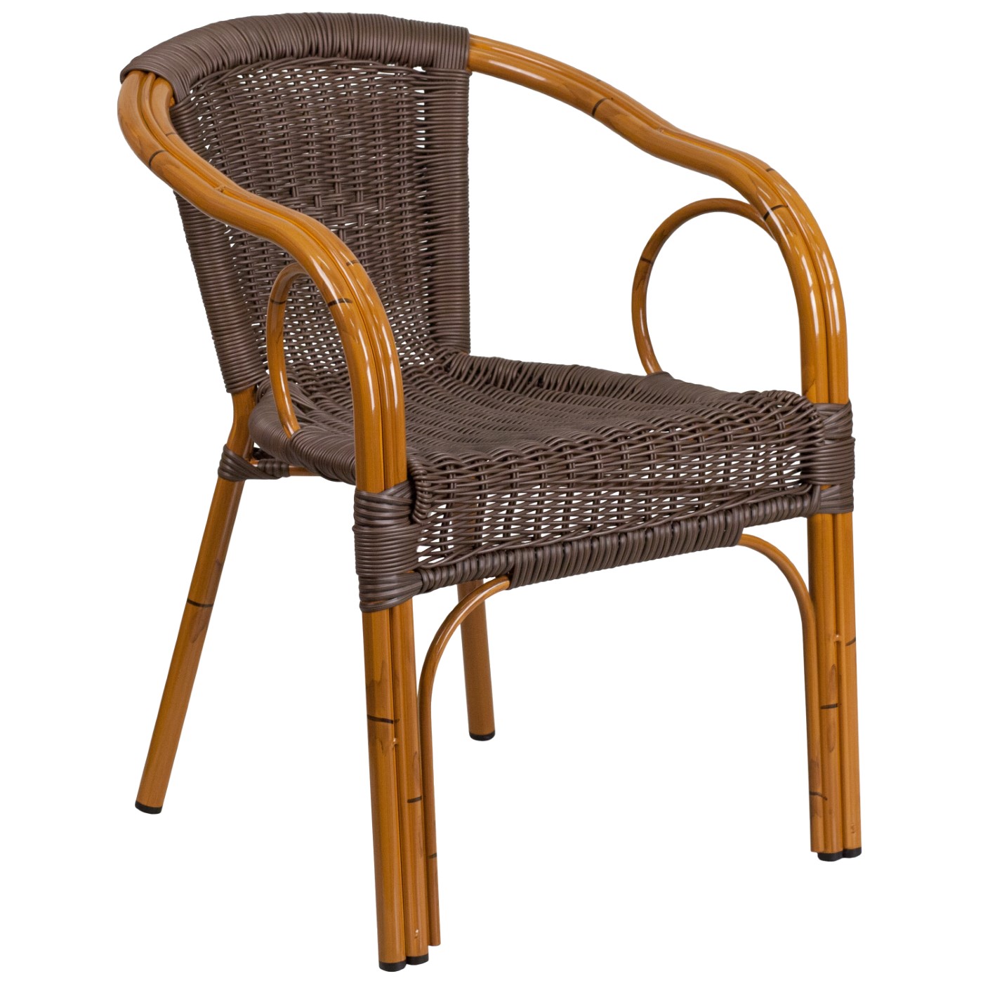 CADIZ SERIES DARK BROWN RATTAN RESTAURANT PATIO CHAIR WITH RED BAMBOO-ALUMINUM FRAME: <font color=green>FREE SHIPPING!</font> CADIZ SERIES DARK BROWN RATTAN RESTAURANT PATIO CHAIR WITH RED BAMBOO-ALUMINUM FRAME: <font color=green>FREE SHIPPING!</font>