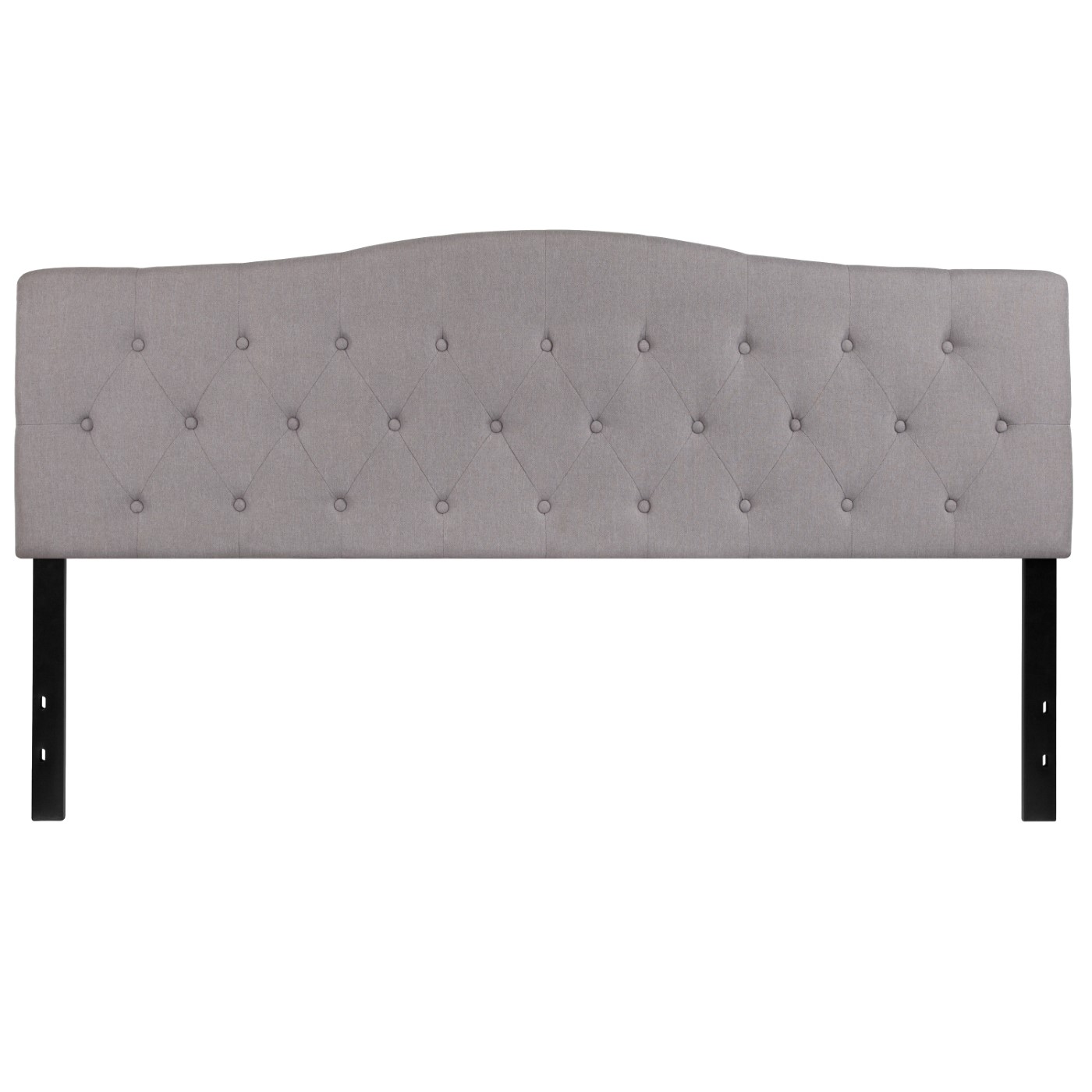 CAMBRIDGE TUFTED UPHOLSTERED KING SIZE HEADBOARD IN LIGHT GRAY FABRIC: <font color=green>FREE SHIPPING!</font> CAMBRIDGE TUFTED UPHOLSTERED KING SIZE HEADBOARD IN LIGHT GRAY FABRIC: <font color=green>FREE SHIPPING!</font>
