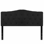 CAMBRIDGE TUFTED UPHOLSTERED QUEEN SIZE HEADBOARD IN BLACK FABRIC: <font color=green>FREE SHIPPING!</font>