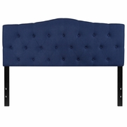 CAMBRIDGE TUFTED UPHOLSTERED QUEEN SIZE HEADBOARD IN NAVY FABRIC: <font color=green>FREE SHIPPING!</font>