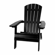 CHARLESTOWN ALL-WEATHER POLY RESIN INDOOR/OUTDOOR FOLDING ADIRONDACK CHAIR IN BLACK: <font color=green>FREE SHIPPING!</font>
