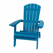 CHARLESTOWN ALL-WEATHER POLY RESIN INDOOR/OUTDOOR FOLDING ADIRONDACK CHAIR IN BLUE: <font color=green>FREE SHIPPING!</font>