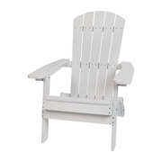 CHARLESTOWN ALL-WEATHER POLY RESIN INDOOR/OUTDOOR FOLDING ADIRONDACK CHAIR IN WHITE: <font color=green>FREE SHIPPING!</font>