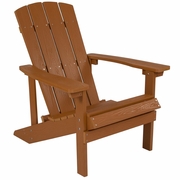 CHARLESTOWN ALL-WEATHER POLY RESIN WOOD ADIRONDACK CHAIR IN TEAK: <font color=green>FREE SHIPPING!</font>