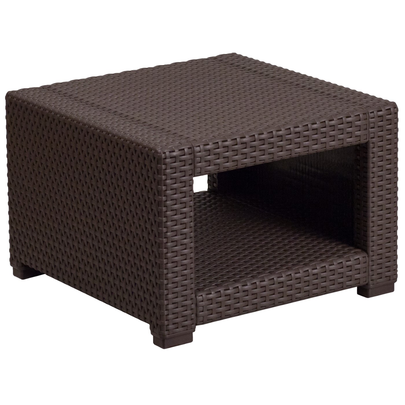 CHOCOLATE BROWN FAUX RATTAN END TABLE: <font color=green>FREE SHIPPING!</font> CHOCOLATE BROWN FAUX RATTAN END TABLE: <font color=green>FREE SHIPPING!</font>