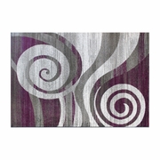 CIRRUS COLLECTION 5' X 7' PURPLE SWIRL PATTERNED OLEFIN AREA RUG WITH JUTE BACKING FOR ENTRYWAY, LIVING ROOM, BEDROOM <font color=green>FREE SHIPPING!</font>