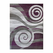 CIRRUS COLLECTION 5' X 7' PURPLE SWIRL PATTERNED OLEFIN AREA RUG WITH JUTE BACKING FOR ENTRYWAY, LIVING ROOM, BEDROOM <font color=green>FREE SHIPPING!</font>