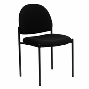 COMFORT BLACK FABRIC STACKABLE STEEL SIDE RECEPTION CHAIR: <font color=green>FREE SHIPPING!</font>