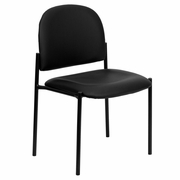 COMFORT BLACK VINYL STACKABLE STEEL SIDE RECEPTION CHAIR <font color=green>FREE SHIPPING!</font>