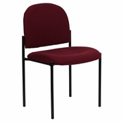 COMFORT BURGUNDY FABRIC STACKABLE STEEL SIDE RECEPTION CHAIR: <font color=green>FREE SHIPPING!</font>