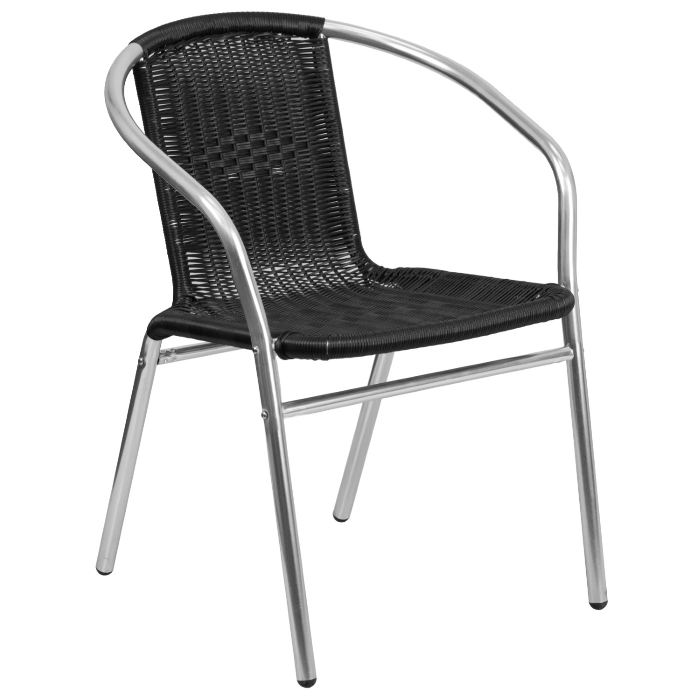 COMMERCIAL ALUMINUM AND BLACK RATTAN INDOOR-OUTDOOR RESTAURANT STACK CHAIR: <font color=green>FREE SHIPPING!</font> COMMERCIAL ALUMINUM AND BLACK RATTAN INDOOR-OUTDOOR RESTAURANT STACK CHAIR: <font color=green>FREE SHIPPING!</font>