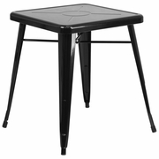 COMMERCIAL GRADE 23.75" SQUARE BLACK METAL INDOOR-OUTDOOR TABLE: <font color=green>FREE SHIPPING!</font>