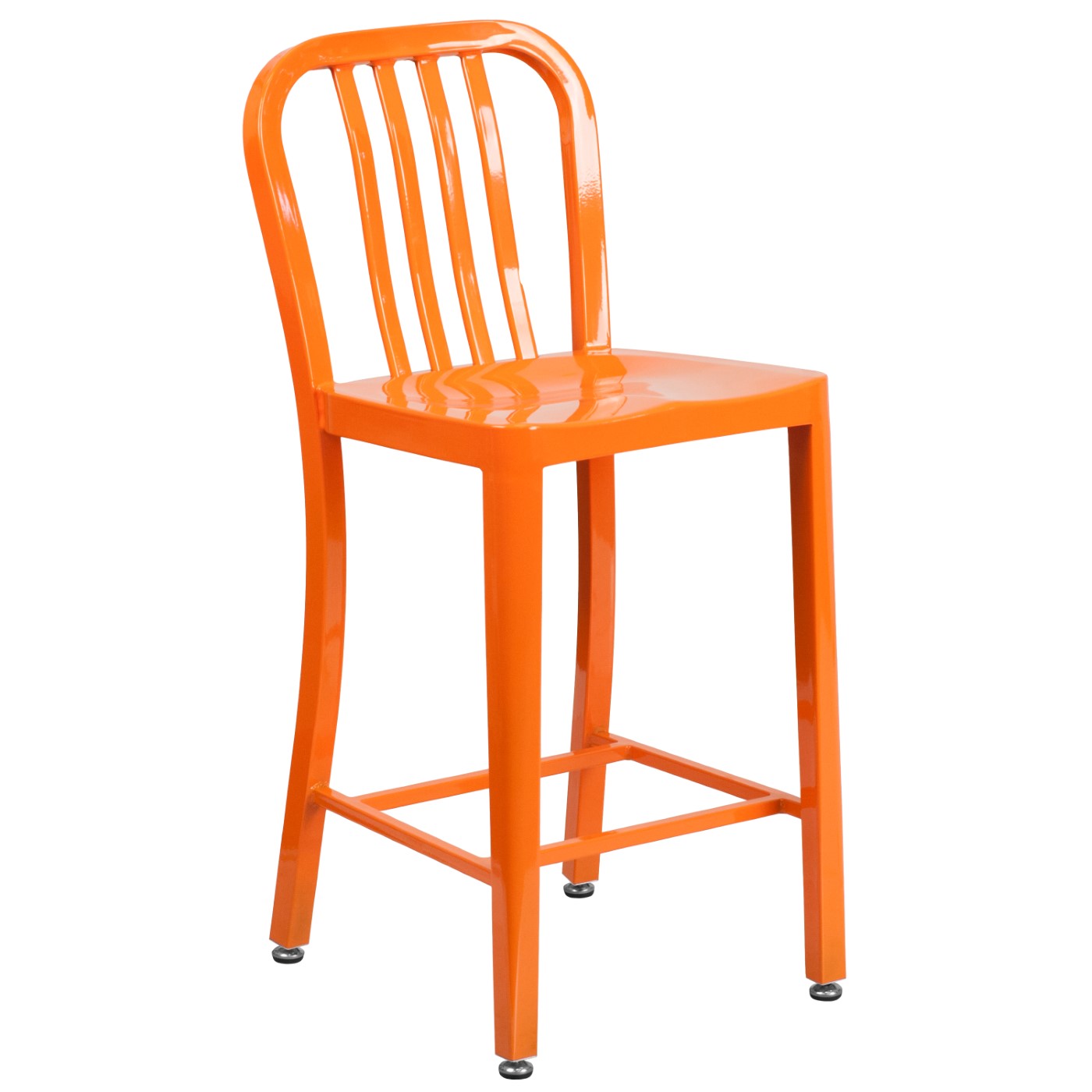 Orange metal stool best sale