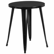 COMMERCIAL GRADE 24" ROUND BLACK METAL INDOOR-OUTDOOR TABLE: <font color=green>FREE SHIPPING!</font>