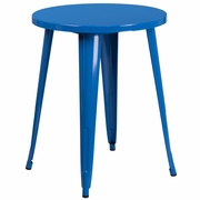COMMERCIAL GRADE 24" ROUND BLUE METAL INDOOR-OUTDOOR TABLE <font color=green>FREE SHIPPING!</font>