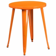 COMMERCIAL GRADE 24" ROUND ORANGE METAL INDOOR-OUTDOOR TABLE <font color=green>FREE SHIPPING!</font>