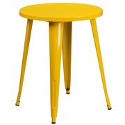 COMMERCIAL GRADE 24" ROUND YELLOW METAL INDOOR-OUTDOOR TABLE <font color=green>FREE SHIPPING!</font>
