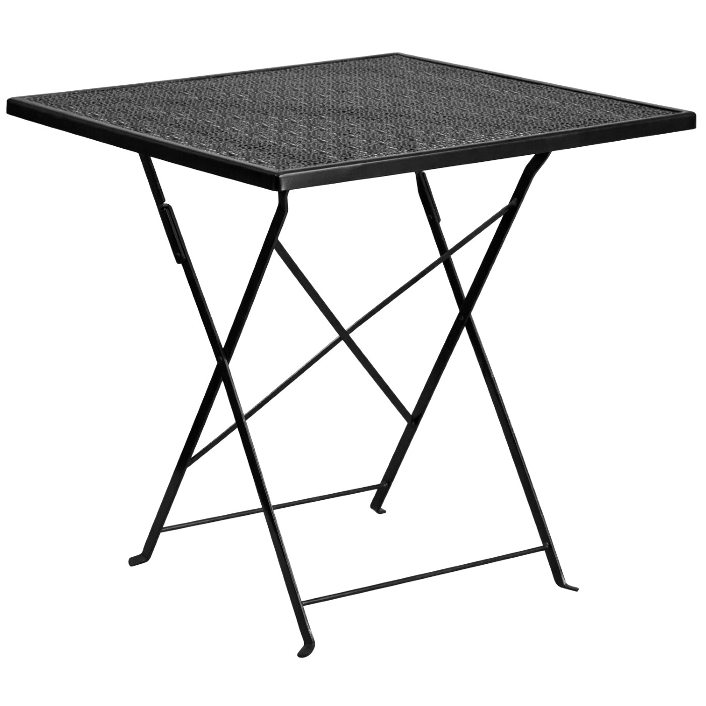 COMMERCIAL GRADE 28" SQUARE BLACK INDOOR-OUTDOOR STEEL FOLDING PATIO TABLE: <font color=green>FREE SHIPPING!</font> COMMERCIAL GRADE 28" SQUARE BLACK INDOOR-OUTDOOR STEEL FOLDING PATIO TABLE: <font color=green>FREE SHIPPING!</font>
