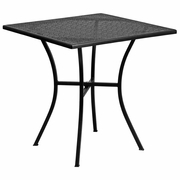 COMMERCIAL GRADE 28" SQUARE BLACK INDOOR-OUTDOOR STEEL PATIO TABLE <font color=green>FREE SHIPPING!</font>