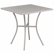 COMMERCIAL GRADE 28" SQUARE LIGHT GRAY INDOOR-OUTDOOR STEEL PATIO TABLE: <font color=green>FREE SHIPPING!</font>