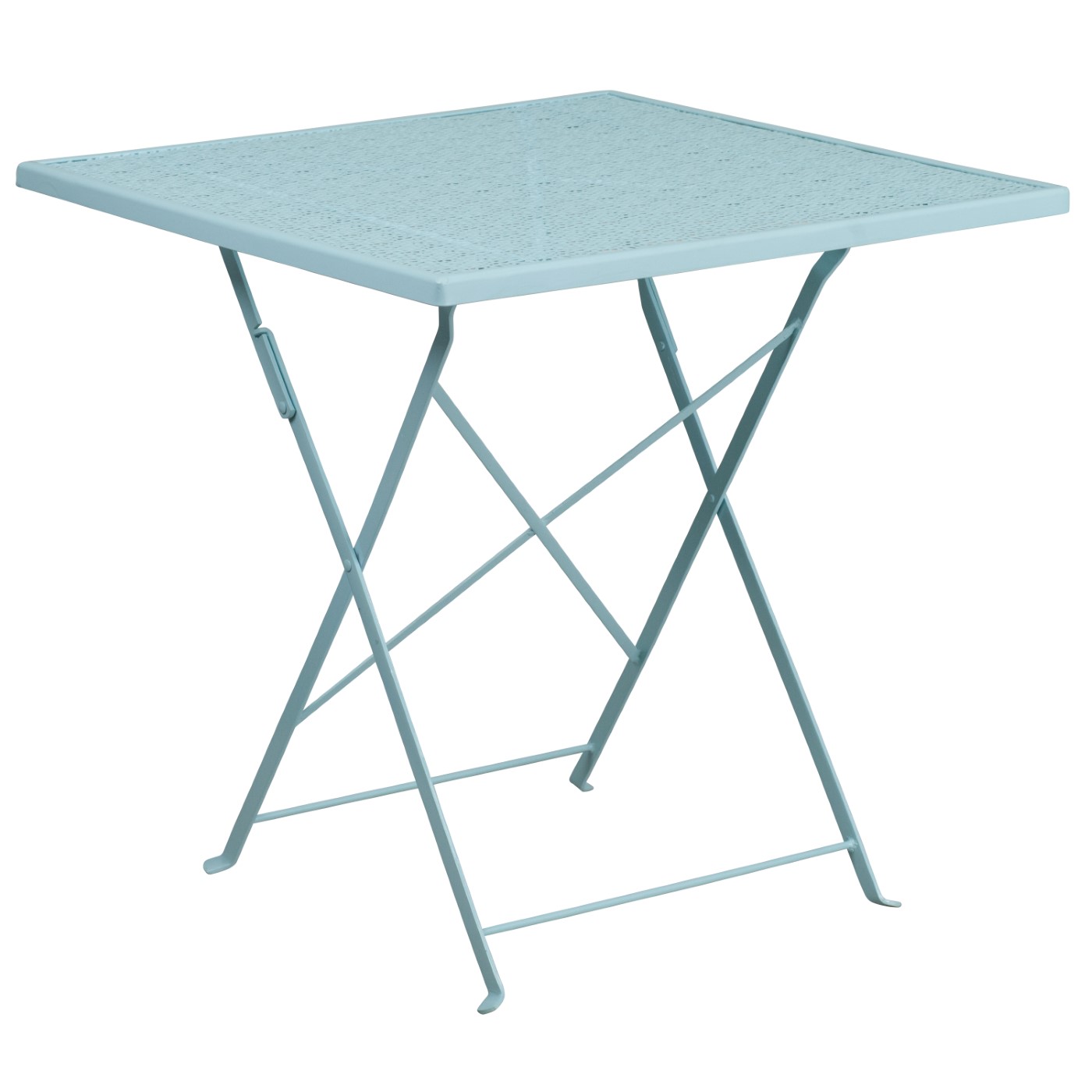 COMMERCIAL GRADE 28" SQUARE SKY BLUE INDOOR-OUTDOOR STEEL FOLDING PATIO TABLE: <font color=green>FREE SHIPPING!</font> COMMERCIAL GRADE 28" SQUARE SKY BLUE INDOOR-OUTDOOR STEEL FOLDING PATIO TABLE: <font color=green>FREE SHIPPING!</font>