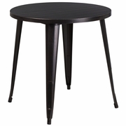 COMMERCIAL GRADE 30" ROUND BLACK-ANTIQUE GOLD METAL INDOOR-OUTDOOR TABLE: <font color=green>FREE SHIPPING!</font>