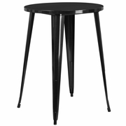 COMMERCIAL GRADE 30" ROUND BLACK METAL INDOOR-OUTDOOR BAR HEIGHT TABLE: <font color=green>FREE SHIPPING!</font>