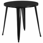 COMMERCIAL GRADE 30" ROUND BLACK METAL INDOOR-OUTDOOR TABLE: <font color=green>FREE SHIPPING!</font>