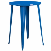 COMMERCIAL GRADE 30" ROUND BLUE METAL INDOOR-OUTDOOR BAR HEIGHT TABLE <font color=green>FREE SHIPPING!</font>