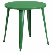 COMMERCIAL GRADE 30" ROUND GREEN METAL INDOOR-OUTDOOR TABLE <font color=green>FREE SHIPPING!</font>