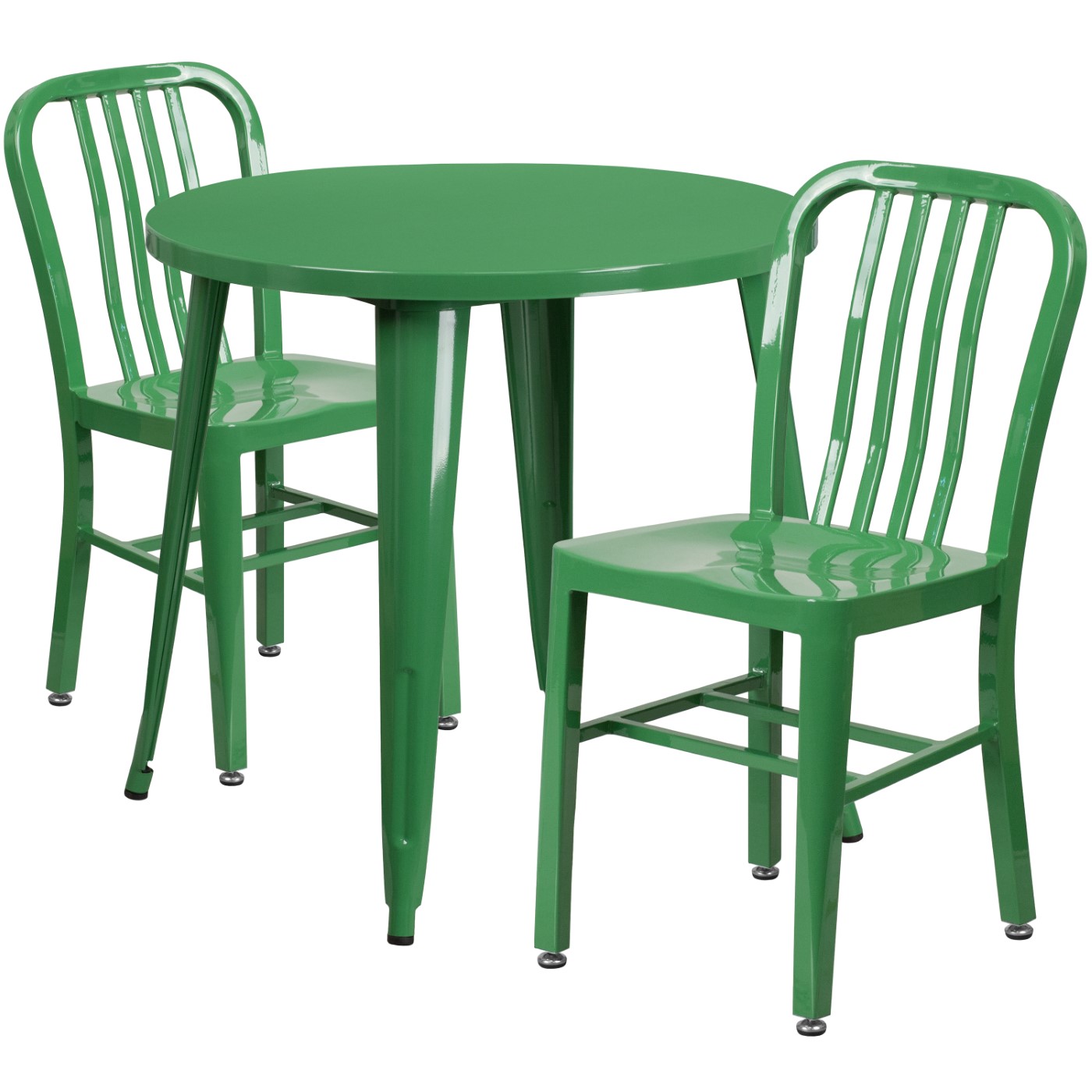 COMMERCIAL GRADE 30" ROUND GREEN METAL INDOOR-OUTDOOR TABLE SET WITH 2 VERTICAL SLAT BACK CHAIRS <font color=green>FREE SHIPPING!</font> COMMERCIAL GRADE 30" ROUND GREEN METAL INDOOR-OUTDOOR TABLE SET WITH 2 VERTICAL SLAT BACK CHAIRS <font color=green>FREE SHIPPING!</font>
