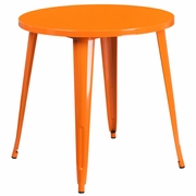 COMMERCIAL GRADE 30" ROUND ORANGE METAL INDOOR-OUTDOOR TABLE: <font color=green>FREE SHIPPING!</font>